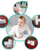 Ricokids Set 4 protectii magnetice pentru copii Alb pentru mobilier instalare cu adeziv 3M