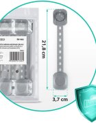 Ricokids Set 6 sigurante mobilier pentru copii Gri multifunctionale utilizare multipla instalare cu adeziv 3M 21.8x7.3 cm