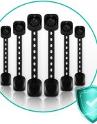 Ricokids Set 6 sigurante mobilier pentru copii Negru multifunctionale utilizare multipla instalare cu adeziv 3M 21.8x7.3 cm