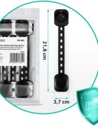 Ricokids Set 6 sigurante mobilier pentru copii Negru multifunctionale utilizare multipla instalare cu adeziv 3M 21.8x7.3 cm
