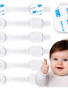 Ricokids Set 6 sigurante pentru copii Alb multifunctionale utilizare multipla instalare cu adeziv 3M 19x3.4 cm
