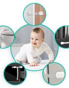 Ricokids Set 6 sigurante pentru copii Alb multifunctionale utilizare multipla instalare cu adeziv 3M 19x3.4 cm