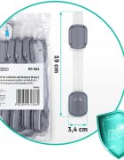 Ricokids Set 6 sigurante pentru copii Gri multifunctionale utilizare multipla instalare cu adeziv 3M 19x3.4 cm