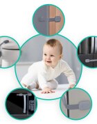 Ricokids Set 6 sigurante pentru copii Gri multifunctionale utilizare multipla instalare cu adeziv 3M 19x3.4 cm