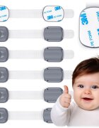 Ricokids Set 6 sigurante pentru copii Gri multifunctionale utilizare multipla instalare cu adeziv 3M 19x3.4 cm