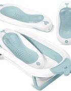 Ricokids Set cadita pliabila cu suport anatomic si termometru digital inclus Butterfly Blue