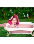 Ricokids Set cadita pliabila cu suport anatomic si termometru digital inclus Butterfly Pink