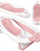 Ricokids Set cadita pliabila cu suport anatomic si termometru digital inclus Butterfly Pink