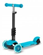 Ricokids Trotineta 3 in 1 pentru copii Buggy Albastru cu scaunel reglabilinaltime ghidon reglabilaroti cu lumini LEDplatforma antiderapantacadru din aluminiumanere ergonomice si cosulet pentru accesorii