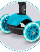 Ricokids Trotineta 3 in 1 pentru copii Buggy Albastru cu scaunel reglabilinaltime ghidon reglabilaroti cu lumini LEDplatforma antiderapantacadru din aluminiumanere ergonomice si cosulet pentru accesorii