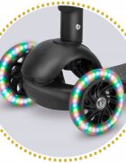 Ricokids Trotineta 3 in 1 pentru copii Cubi NegruGalben cu scaunelroti cu lumini LEDplatforma antiderapantacadru din aluminiumanere ergonomicegreutate suportata 30 kg varsta 3 ani+