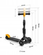 Ricokids Trotineta 3 in 1 pentru copii Cubi NegruGalben cu scaunelroti cu lumini LEDplatforma antiderapantacadru din aluminiumanere ergonomicegreutate suportata 30 kg varsta 3 ani+