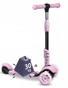 Ricokids Trotineta 3 in 1 pentru copii Cubi Roz cu scaunelroti cu lumini LEDplatforma antiderapantacadru din aluminiumanere ergonomicegreutate suportata 30 kg varsta 3 ani+