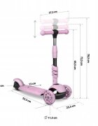 Ricokids Trotineta 3 in 1 pentru copii Cubi Roz cu scaunelroti cu lumini LEDplatforma antiderapantacadru din aluminiumanere ergonomicegreutate suportata 30 kg varsta 3 ani+