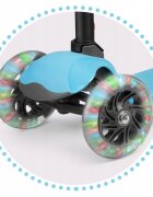 Ricokids Trotineta cu roti cu led Loco albastru pliabila ghidon reglabil greutate suportata 25 kg varsta 3 ani+