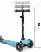 Ricokids Trotineta cu roti cu led Loco albastru pliabila ghidon reglabil greutate suportata 25 kg varsta 3 ani+