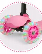 Ricokids Trotineta cu roti cu led Loco roz pliabila ghidon reglabil greutate suportata 25 kg varsta 3 ani+
