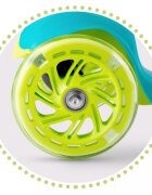 Ricokids Trotineta cu roti cu led Loco turcoaz pliabila ghidon reglabil greutate suportata 25 kg varsta 3 ani+