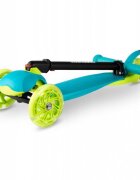 Ricokids Trotineta cu roti cu led Loco turcoaz pliabila ghidon reglabil greutate suportata 25 kg varsta 3 ani+