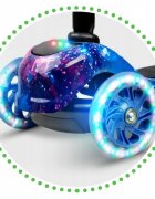 Ricokids Trotineta cu roti LED Piko negru albastru ghidon reglabil din aluminiu greutate suportata 35 kg varsta 3 ani+