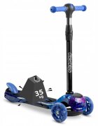 Ricokids Trotineta cu roti LED Piko negru albastru ghidon reglabil din aluminiu greutate suportata 35 kg varsta 3 ani+