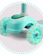 Ricokids Trotineta cu roti LED Piko turcoaz ghidon reglabil din aluminiu greutate suportata 35 kg varsta 3 ani+