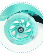Ricokids Trotineta cu roti LED Piko turcoaz ghidon reglabil din aluminiu greutate suportata 35 kg varsta 3 ani+