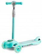 Ricokids Trotineta cu roti LED Piko turcoaz ghidon reglabil din aluminiu greutate suportata 35 kg varsta 3 ani+