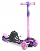 Ricokids Trotineta cu roti LED Piko Violet Roz reglabila din aluminiu greutate suportata 35 kg
