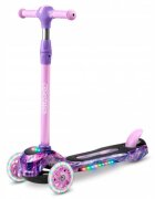 Ricokids Trotineta cu roti LED Piko Violet Roz reglabila din aluminiu greutate suportata 35 kg