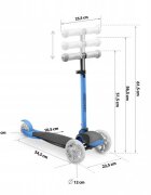 Ricokids Trotineta Loco albastru-negru pliabila ghidon reglabil roti cu Led platforma antiderapanta greutate admisa 25 kg