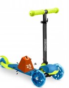 Ricokids Trotineta Loco albastru-verde pliabila ghidon reglabil roti cu Led platforma antiderapanta greutate admisa 25 kg