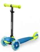 Ricokids Trotineta Loco albastru-verde pliabila ghidon reglabil roti cu Led platforma antiderapanta greutate admisa 25 kg