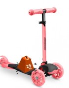 Ricokids Trotineta Loco roz-negru pliabila ghidon reglabil roti cu Led platforma antiderapanta greutate admisa 25 kg