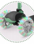 Ricokids Trotineta Loco verde-negru pliabila ghidon reglabil roti cu Led platforma antiderapanta greutate admisa 25 kg