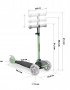 Ricokids Trotineta Loco verde-negru pliabila ghidon reglabil roti cu Led platforma antiderapanta greutate admisa 25 kg