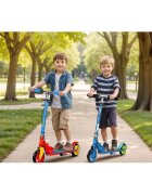 Ricokids Trotineta pentru copii Kodi AlbastruRosu pliabila inaltime ghidon reglabila platforma antiderapanta roti din PU rezistente rulmenti ABEC-7 2 frane de mana si picior manere ergonomice pliabile si cric