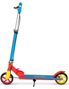 Ricokids Trotineta pentru copii Kodi AlbastruRosu pliabila inaltime ghidon reglabila platforma antiderapanta roti din PU rezistente rulmenti ABEC-7 2 frane de mana si picior manere ergonomice pliabile si cric
