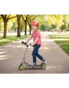 Ricokids Trotineta pentru copii Kodi NegruVerde pliabila inaltime ghidon reglabila platforma antiderapanta roti din PU rezistente rulmenti ABEC-7 2 frane de mana si picior manere ergonomice pliabile si cric