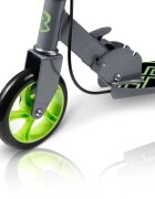Ricokids Trotineta pentru copii Kodi NegruVerde pliabila inaltime ghidon reglabila platforma antiderapanta roti din PU rezistente rulmenti ABEC-7 2 frane de mana si picior manere ergonomice pliabile si cric