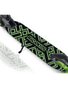 Ricokids Trotineta pentru copii Kodi NegruVerde pliabila inaltime ghidon reglabila platforma antiderapanta roti din PU rezistente rulmenti ABEC-7 2 frane de mana si picior manere ergonomice pliabile si cric