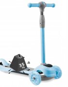 Ricokids Trotineta pentru copii Piko Albastru cu inaltime ghidon reglabilaroti cu lumi LEDcadru din aluminiu platforma antiderapantagreutate admisa 35 kg