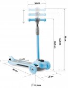 Ricokids Trotineta pentru copii Piko Albastru cu inaltime ghidon reglabilaroti cu lumi LEDcadru din aluminiu platforma antiderapantagreutate admisa 35 kg