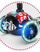 Ricokids Trotineta pentru copii Piko NegruAlbRosu cu inaltime ghidon reglabilaroti cu lumi LEDcadru din aluminiu platforma antiderapantagreutate admisa 35 kg