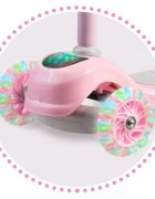 Ricokids Trotineta pentru copii Piko Roz cu inaltime ghidon reglabilaroti cu lumi LEDcadru din aluminiu platforma antiderapantagreutate admisa 35 kg