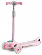Ricokids Trotineta pentru copii Piko Roz cu inaltime ghidon reglabilaroti cu lumi LEDcadru din aluminiu platforma antiderapantagreutate admisa 35 kg