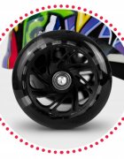Ricokids Trotineta Piko negru-galben cu ghidon reglabil iluminare Led platforma antiderapanta greutate admisa 35 kg