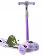 Ricokids Trotineta Piko Violet roti cu Led inaltime reglabila platforma antiderapanta cadru din aluminiu greutate admisa 35 kg