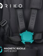 Riko Carucior 4 in 1 pentru copii Velar Magma Premium Line cu parte sport scoica auto testata ADAC i-Size omologat R129 cu baza isofix accesorii incluse pana la 22 kg Negru