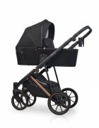 Riko Carucior pentru copii 2 in 1 Velar Magma Premium Line cu suspensii maner reglabil pe inaltime geanta si accesorii incluse pana la 22 kg Negru